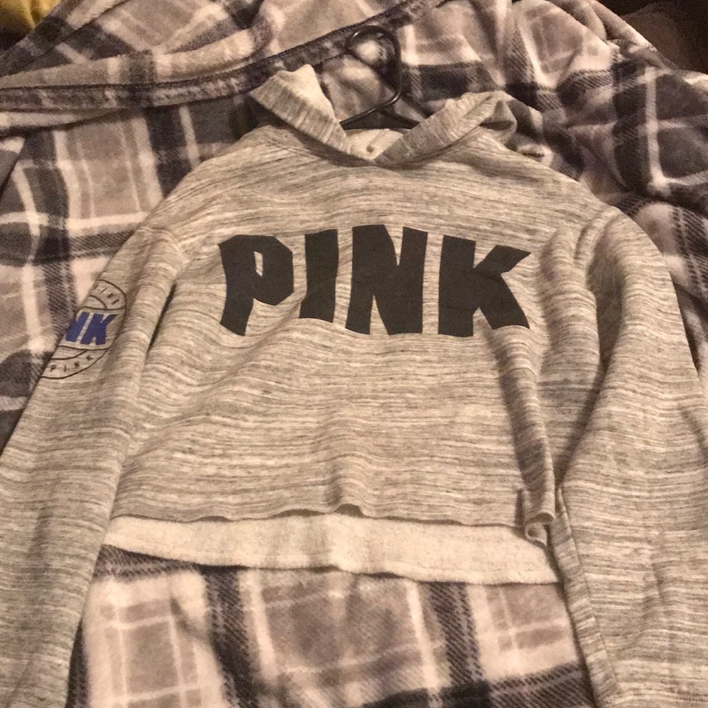 Pink cropped hoodie